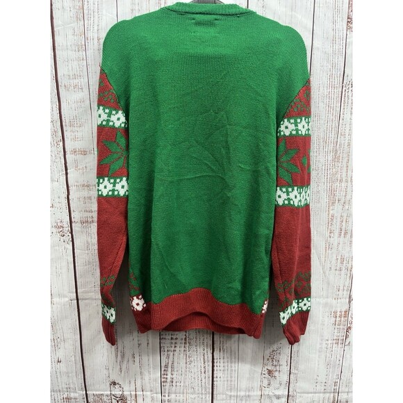 Party Sweater Dec 25th Christmas Fireplace Detachable Stocking Pullover Mens L - Picture 2 of 8